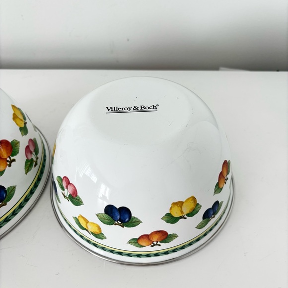 Villeroy & Boch Vintage SET OF TWO French Garden Metal serving Mixing Bowls - Picture 12 of 17